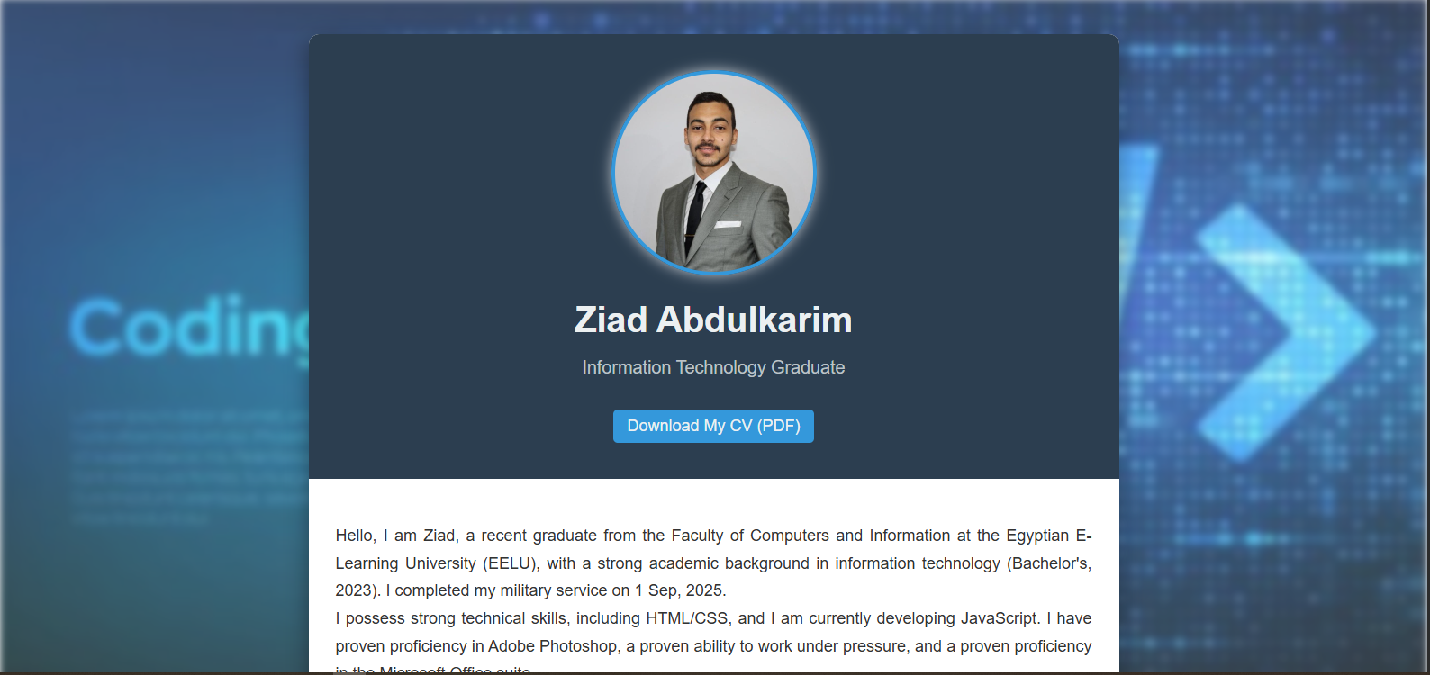 CV Site Screenshot
